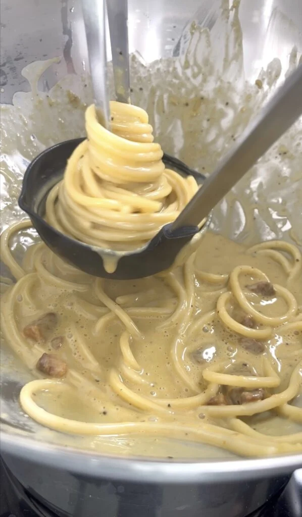 carbonara-a-la-pistache-cuisson